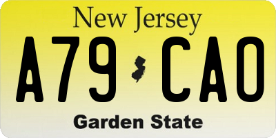 NJ license plate A79CAO