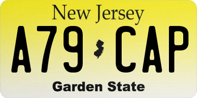 NJ license plate A79CAP