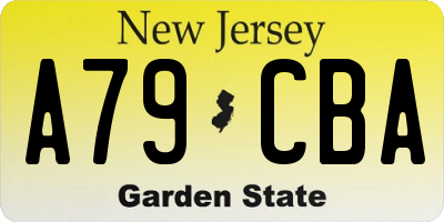 NJ license plate A79CBA