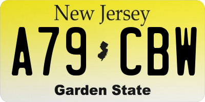 NJ license plate A79CBW