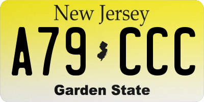 NJ license plate A79CCC