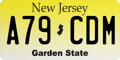 NJ license plate A79CDM