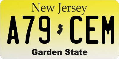 NJ license plate A79CEM