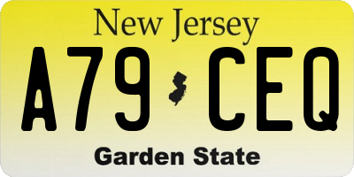 NJ license plate A79CEQ