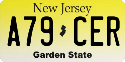 NJ license plate A79CER