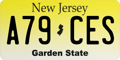 NJ license plate A79CES