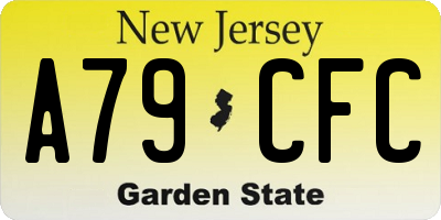 NJ license plate A79CFC