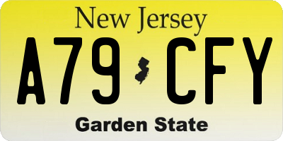 NJ license plate A79CFY