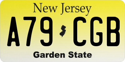 NJ license plate A79CGB