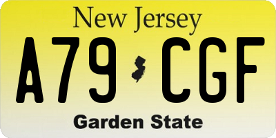 NJ license plate A79CGF