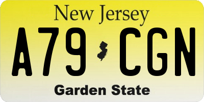 NJ license plate A79CGN