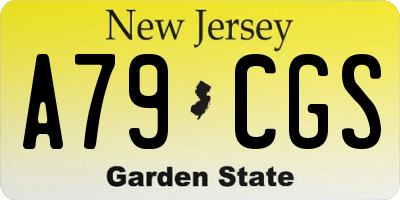 NJ license plate A79CGS