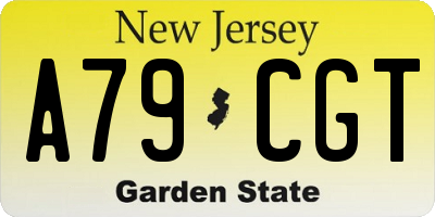NJ license plate A79CGT