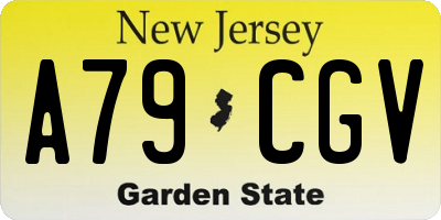 NJ license plate A79CGV