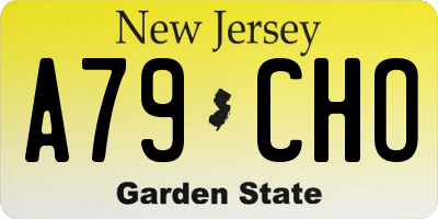 NJ license plate A79CHO