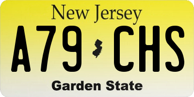 NJ license plate A79CHS