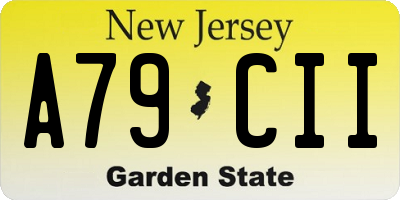 NJ license plate A79CII