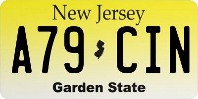 NJ license plate A79CIN