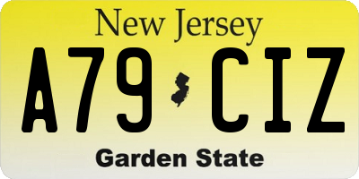 NJ license plate A79CIZ