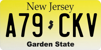 NJ license plate A79CKV
