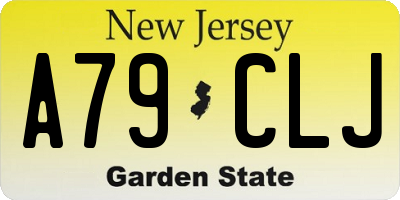 NJ license plate A79CLJ