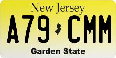 NJ license plate A79CMM