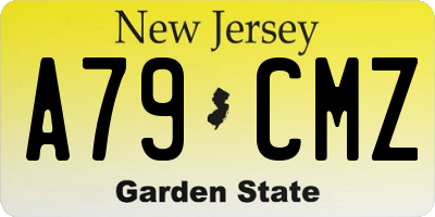 NJ license plate A79CMZ