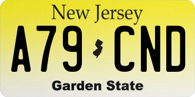 NJ license plate A79CND