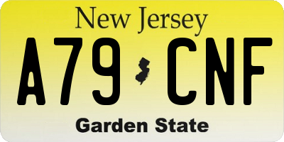 NJ license plate A79CNF