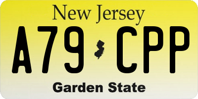 NJ license plate A79CPP