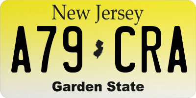 NJ license plate A79CRA