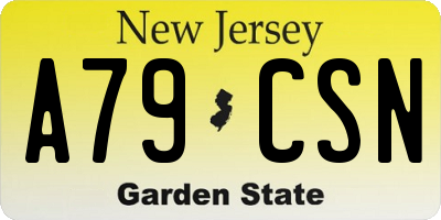 NJ license plate A79CSN