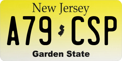 NJ license plate A79CSP
