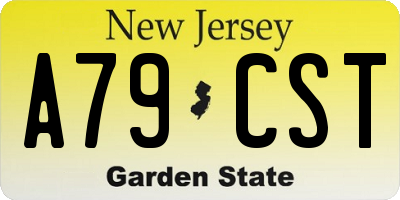 NJ license plate A79CST