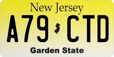 NJ license plate A79CTD