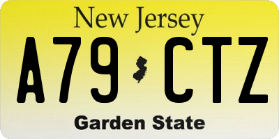 NJ license plate A79CTZ