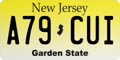NJ license plate A79CUI