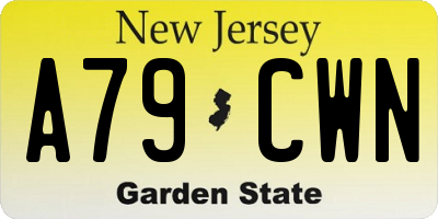 NJ license plate A79CWN