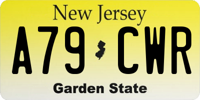 NJ license plate A79CWR
