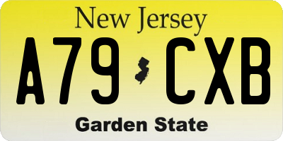 NJ license plate A79CXB