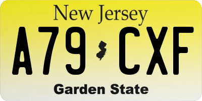 NJ license plate A79CXF