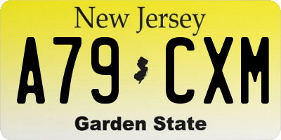 NJ license plate A79CXM