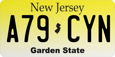 NJ license plate A79CYN