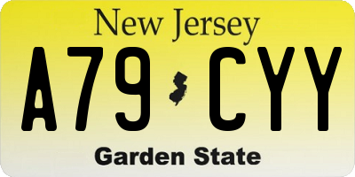 NJ license plate A79CYY