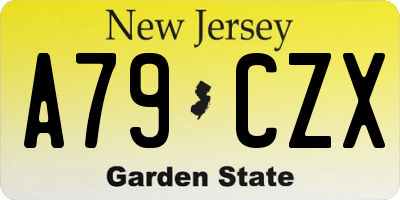NJ license plate A79CZX