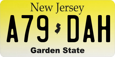 NJ license plate A79DAH