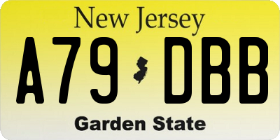 NJ license plate A79DBB