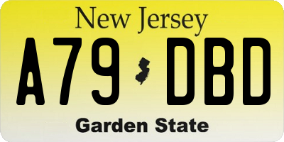 NJ license plate A79DBD