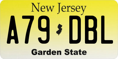 NJ license plate A79DBL