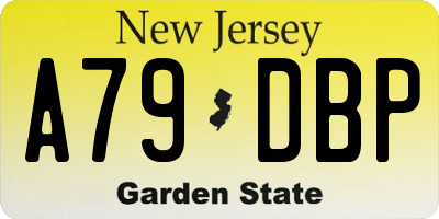 NJ license plate A79DBP
